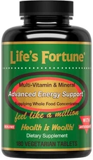 Life's Fortune Multi Vitamin Mineral Natural Energy 180