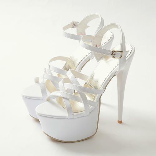 Women Buckled Thick Platform Stiletto High Heels Open Toe Shoes Plus Size Sexy A - Picture 14 of 15