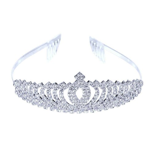 Wedding Bridal Princess Crystal Prom Hair Tiara Crown Headband with Comb AU - Picture 4 of 12