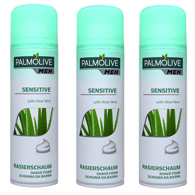 3x 300ml Palmolive Men Sensitive cremiger Rasierschaum Aloe Vera schützt Haut