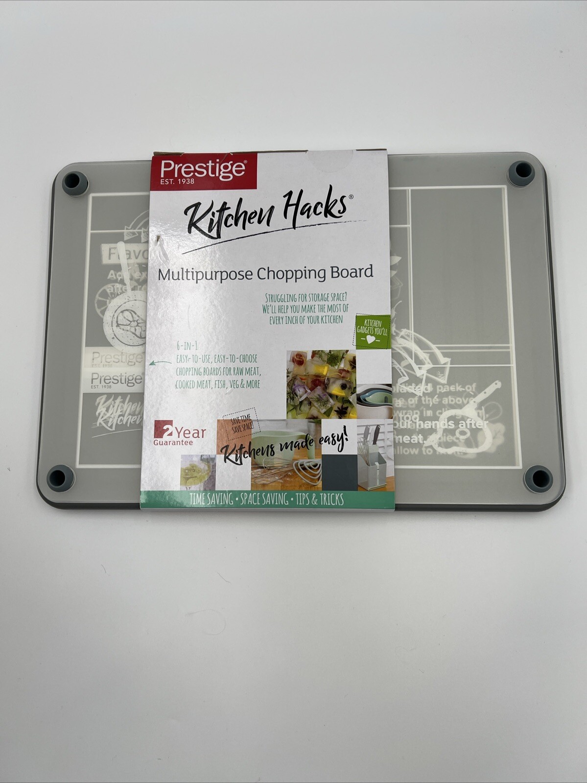 Chopping Boards Set x4 Multi-purpose by Prestige Kitchen Hacks New