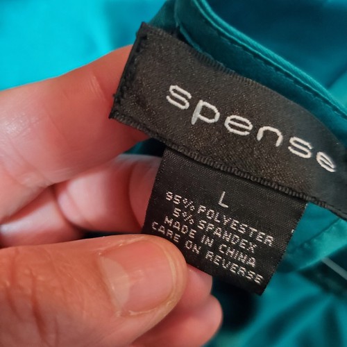Spense Green Satin Top Size Large - Picture 4 of 5