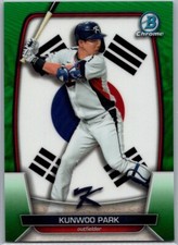 2023 Bowman Chrome WBC Flag Variations Green Refractor /99 Kunwoo Park #WBC-18