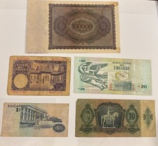 Spain 25 Pesetas 1954 Bank Note Plus 4 other notes in photo