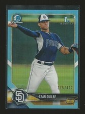 2018 Bowman Chrome Sean Guilbe Padres #144 RC Rookie Blue Sky Refractor Sp /402