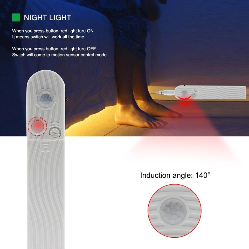 5V Motion Sensor LED Strip PIR Sensor LED Strip 2835 for Under Bed Light Bedroom - Image 3 of 4