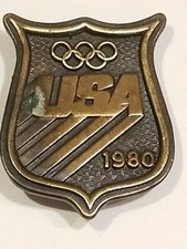 1980 USA Olympics Bergamot Brass Works Vintage Belt Buckle