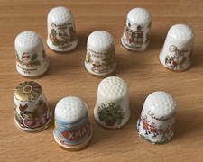 Sale. Vintage 9 “CHRISTMAS” Collectable Thimbles from 1978-1984, Merry Xmas