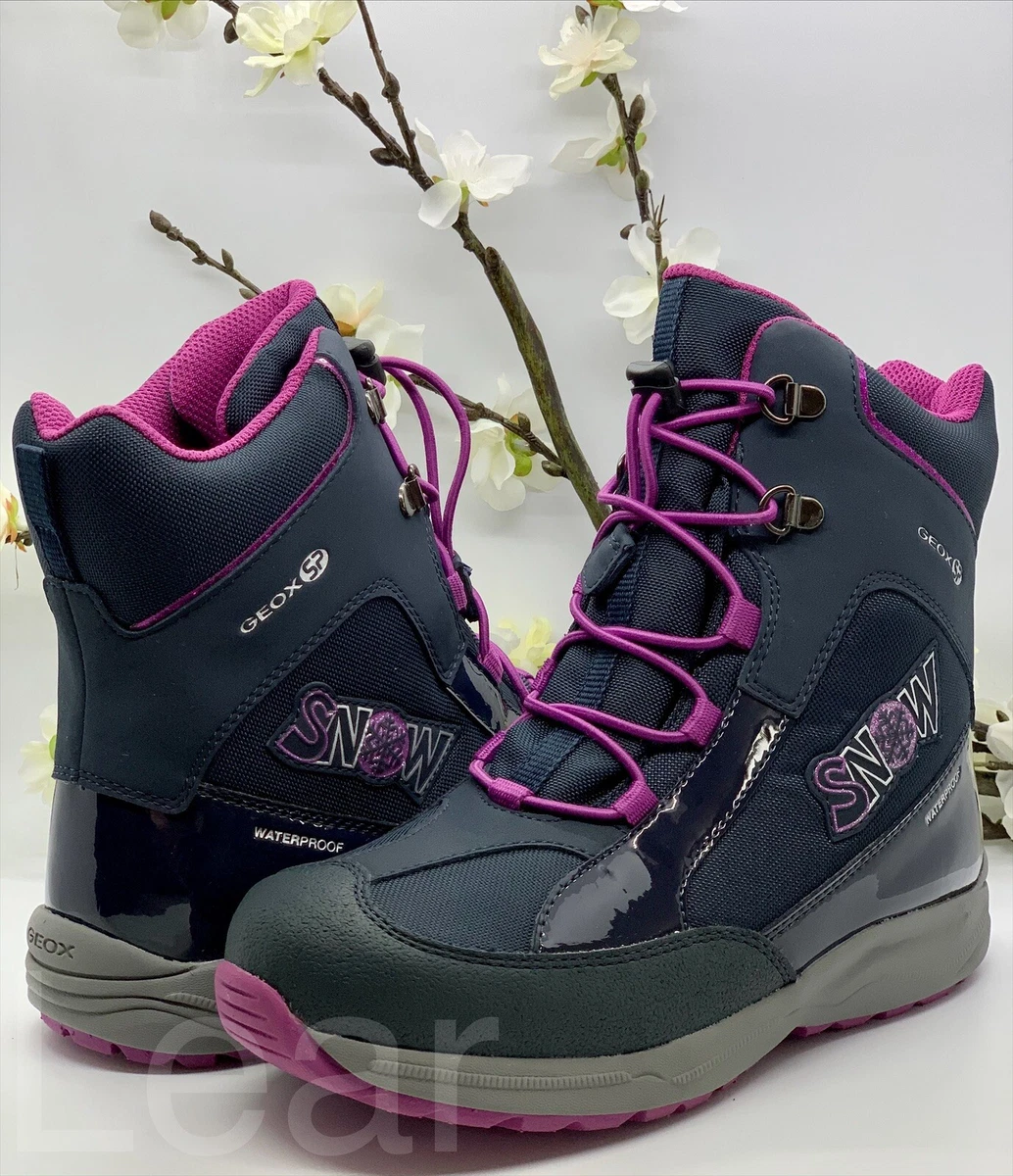 Geox SP Girls Winter Boots JN. Alaska G. 3US/1½UK/34EU Color: Navy/Purple | eBay