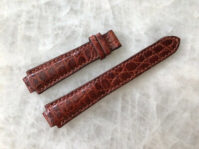 11mm/14mm Brown Alligator Crocodile Embossed Leather Watch Strap Band
