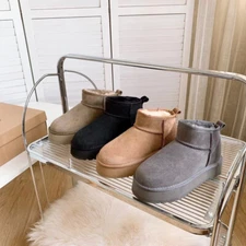 UGG Ultra Mini High Platform Boots Double Face Sheepskin Upper Water Resistance