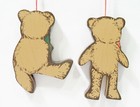 Teddy Bear Theme Birl Girl Car Toy Wood Wooden Vintage Flat Christmas Ornaments — photo 10