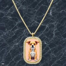 Gorgeous Cute Dog Puppy Pendant Necklace Picture Design Sleek Gold Tone Pure