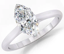 IGI 4/5 Ct Marquise Lab-Grown Diamond Solitaire Engagement Ring 14K White Gold
