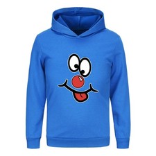 Kids Red Nose Day Hoodie Funny Face School Charity Event Sweatshirt Jumper Hoody