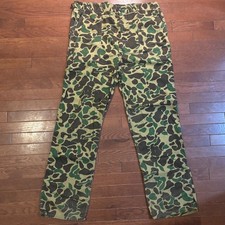 Vintage Frog Skin Camo Fatigue Pants Adjustable Waist - XL Hunting Military