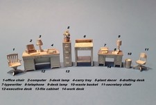 O scale 1:48 office furniture for railroaders, dioramas, set designers, modelers