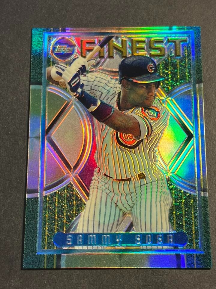 1995 Topps Finest REFRACTOR peel removed Sammy Sosa Chicago Cubs #197