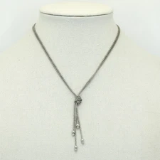 Retired Silpada Sterling Silver Popcorn Chain FORGET ME KNOT Necklace N1497