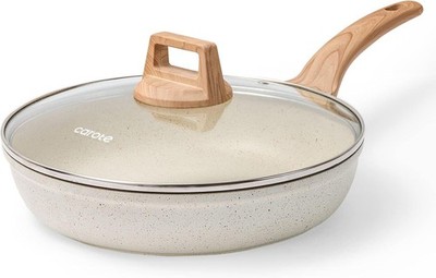 Non Stick Frying Pan Skillet 10'' Nonstick Fry Pan with Glass Lid 10-Inch