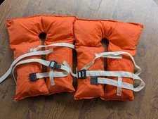 Lot of 2 Type II CKS-1 Child Personal Floatation Buoyant Life Jacket Vest Device
