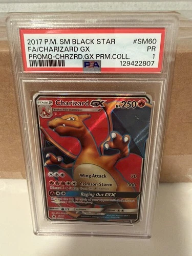 Charizard GX PSA 1 2017 Pokemon Sm Black Star Promo #SM60
