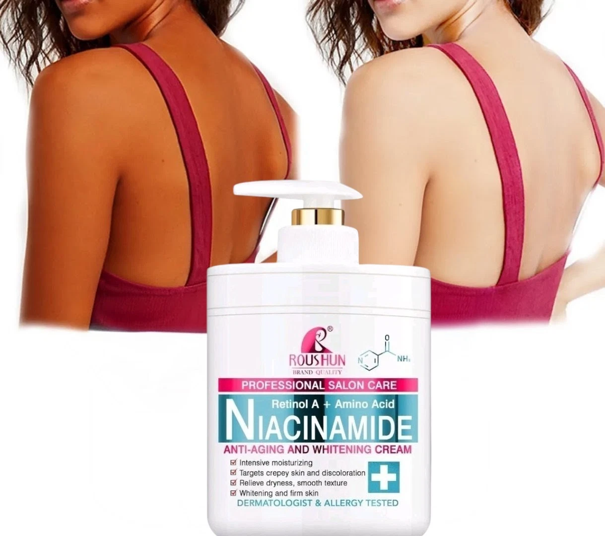 Brightening Body Lotion Niacinamide B3 Skin Firming Cream, 1000ml [USA Stock]