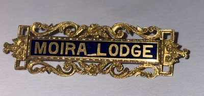 MOIRA LODGE FREIMAURER 9 kt GOLD/BLAUE EMAILLE ABZEICHEN/CLIP HERSTELLER MARK GK&S 4,6 GRAMM