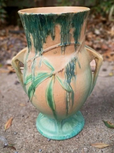 Antique 1936 Roseville USA  Pink Moss Art Deco Vase; 783-9"