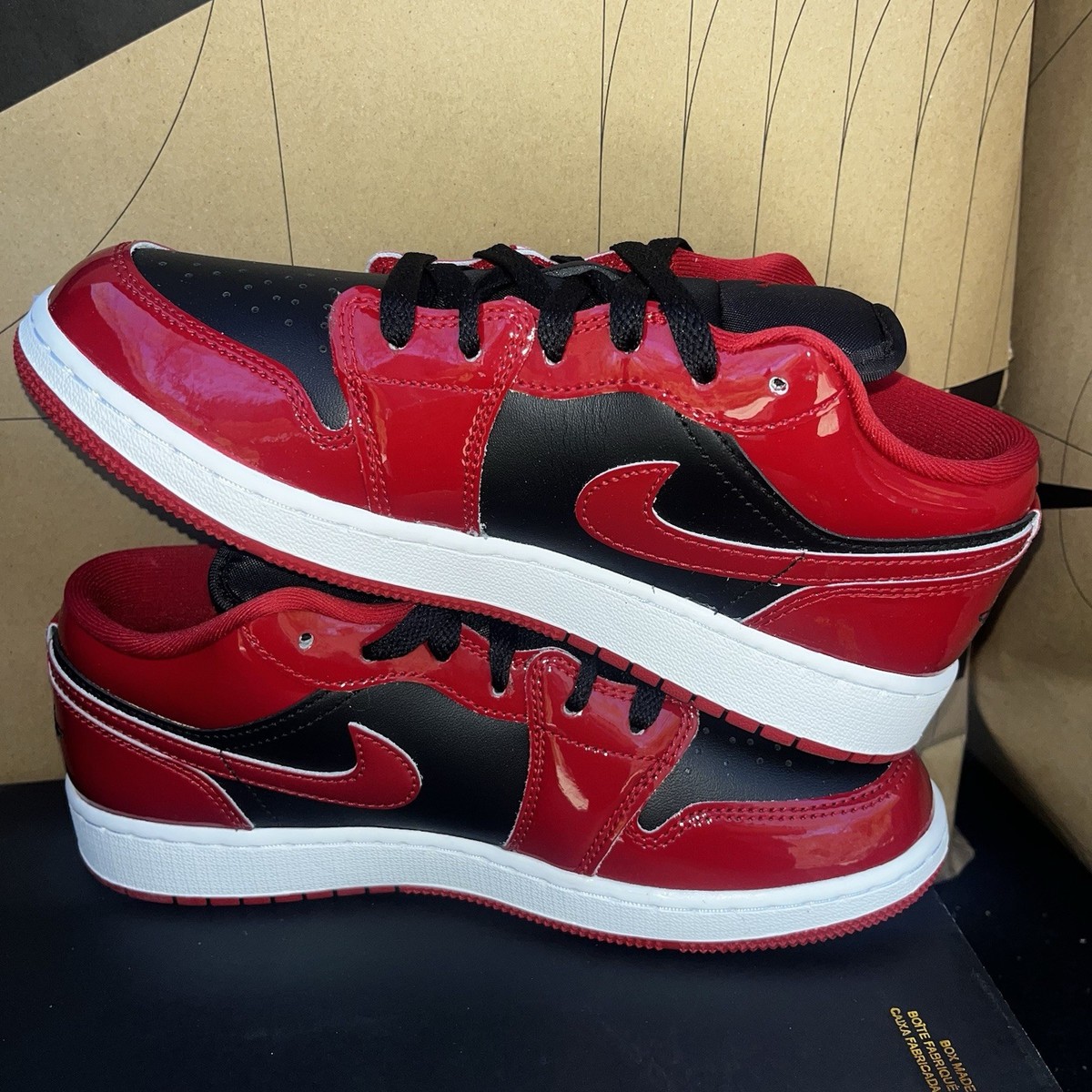 NEW Jordan 1 Low SE Patent Varsity Red Black NBY HV4396-006 Womens