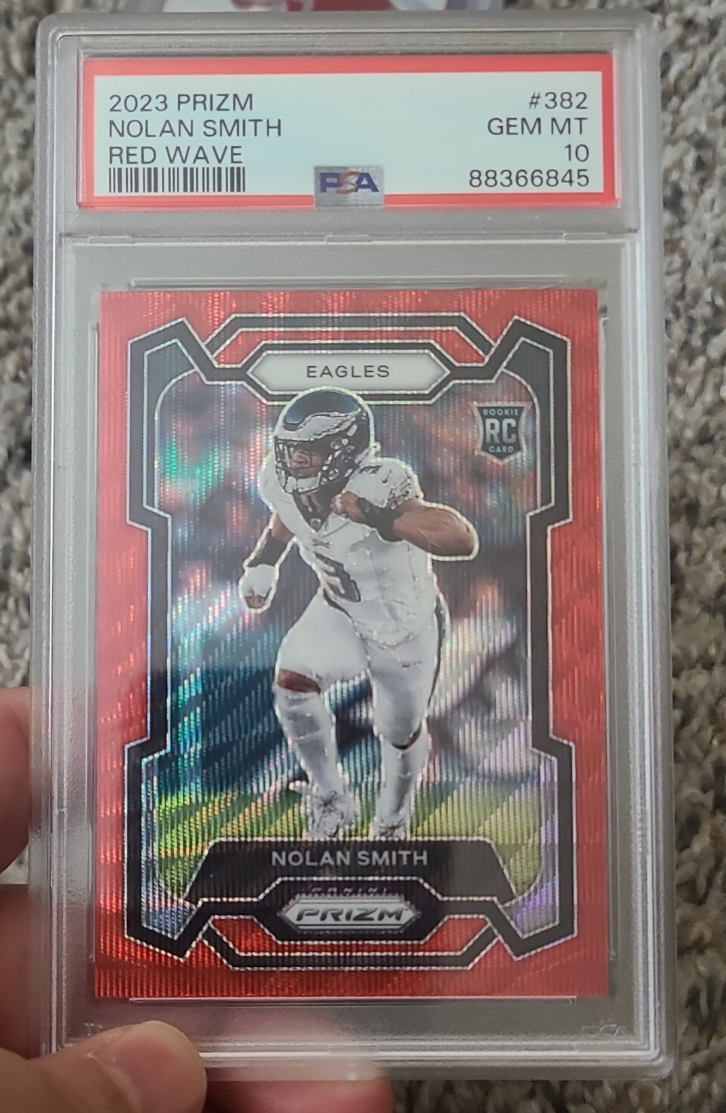 2023 Panini Prizm - Rookies Nolan Smith #382 Red Wave Prizm Autographs /149 (RC)