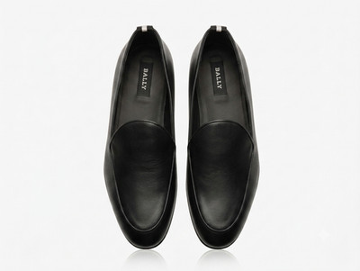 Bally Geremy Black Leather Loafers Men's Shoes Slip On Luxury Swiss US 9 EU 8