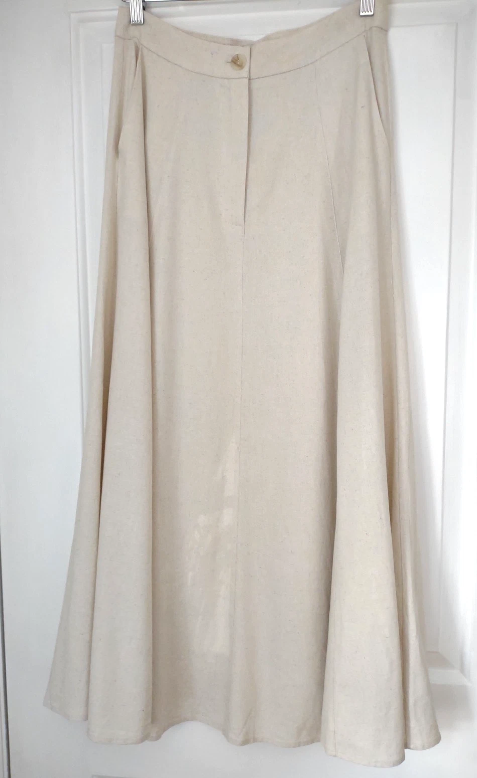 Dress Forum Odetta Maxi Skirt Oatmeal Beige Medium Linen/Cotton Blend New