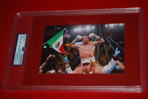 BOXING CANELO ALVAREZ EDDY REYNOSO Signed 4X6 Photo PSA/DNA Slabbed COA 85685360
