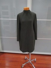 Vntg Bill Blass for Neiman Marcus ILGWU Olive Green Mock Neck Knit Dress Size 12