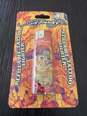 ed hardy cigarette lighters Ed Hardy Refillable Tattoo Lighter *Bulldog Theme and Design*