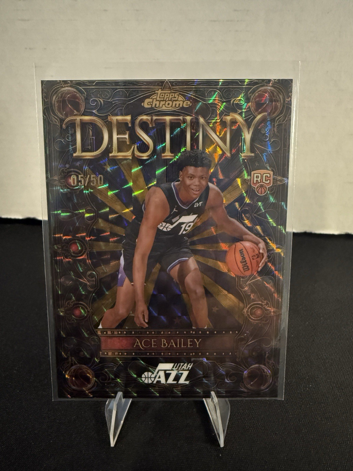 2025-26 ACE BAILEY Topps Chrome Destiny Rookie GOLD Parallel SP /50 - Utah Jazz