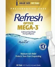 Refresh Optive Mega-3 Lubricant Eye Drops Preservative 60 Vials