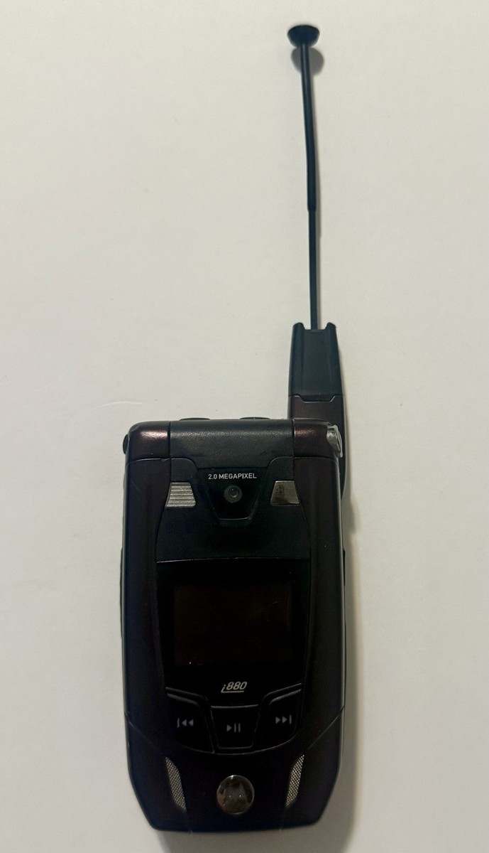 Motorola i880 Nextel iDEN Flip Phone Maroon Black PTT Rare AS-IS