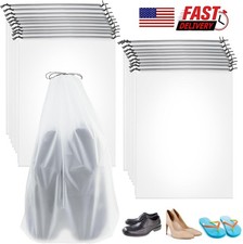 20Pcs Travel Shoe Bags Waterproof 11.8x15.7 Inch Drawstring Storage Pouch Set US