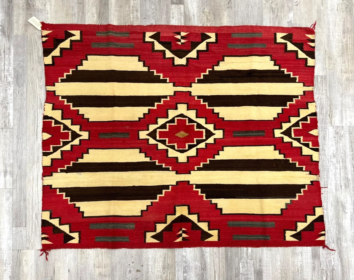 Ancien tapis navajo couverture selle amérindienne 36x18 vintage textile