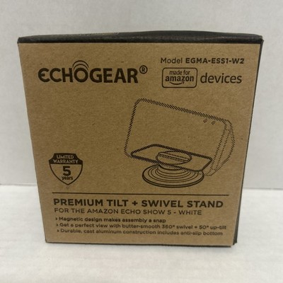 EchoGear -White Swivel-Tilt, Stand Model#EGMA-ECS1-W2 NEW IN BOX for ECHO SHOW 5