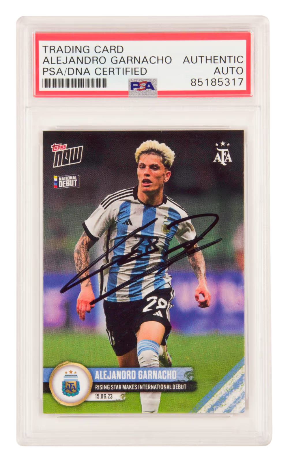 アルゼンチン代表 GARNACHO 17番 直筆サイン Alejandro Garnacho Signed 2022 Topps Now Argentina Rookie Card