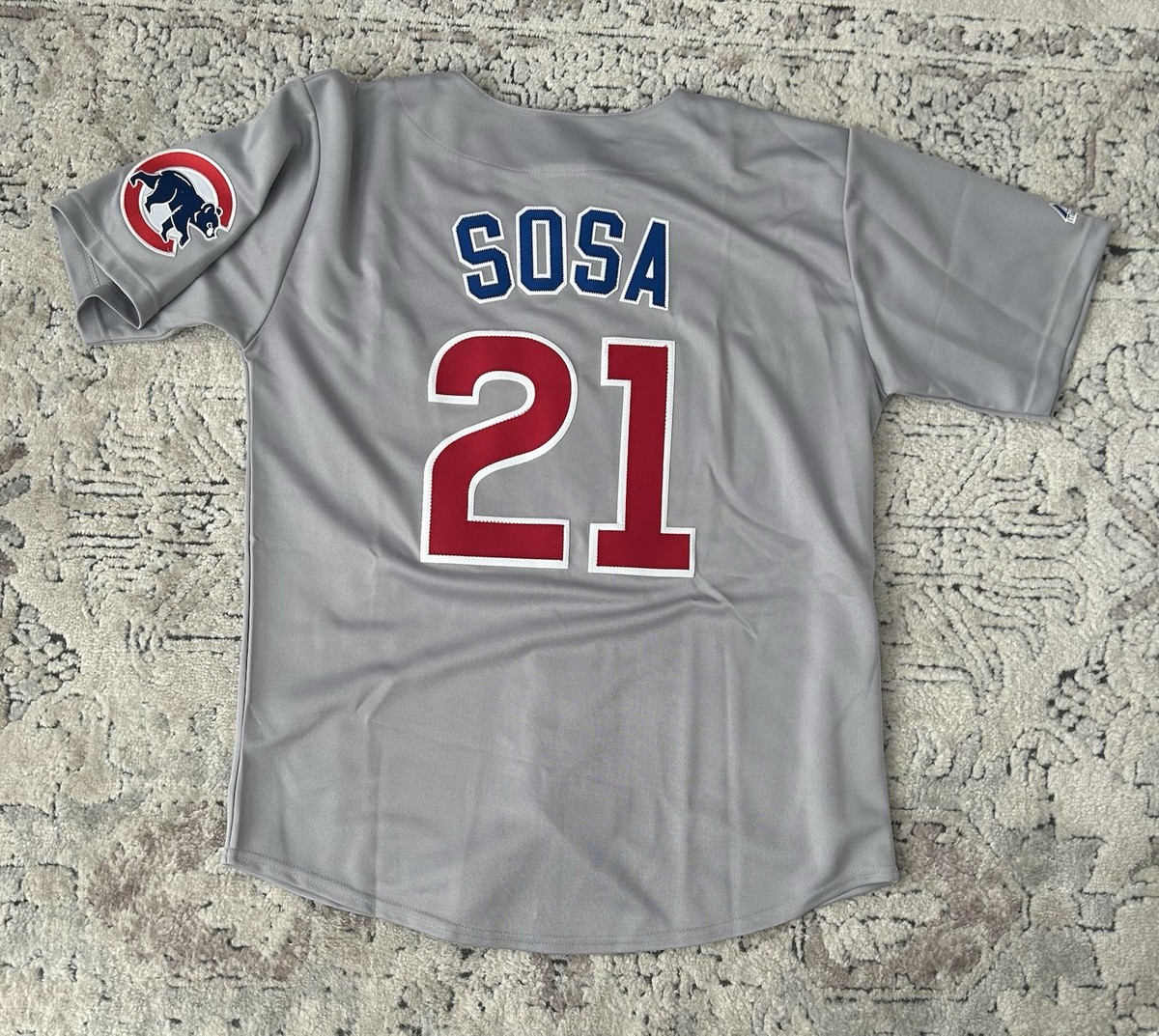 Majestic Authentic Chicago Cubs Sammy Sosa #21 Gray Baseball