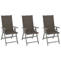 GartenstüHle 3Er Set Verstellbar Mit Auflagen Massivholz Akazie