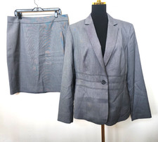 NEW Jones New York Women's Gray PEB 2Pc Skirt Suit Set Size 14