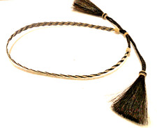 Horsehair 3/8" Hat Band-Double Tassel-Adjustable