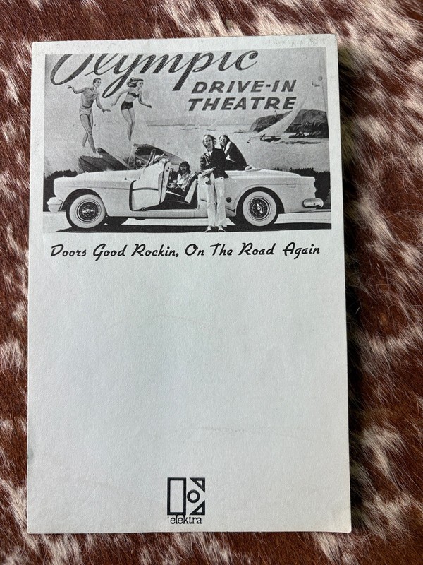 The Doors good rockin, on the road again note page