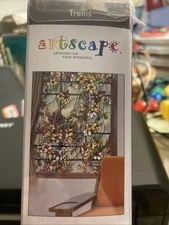 New 24x36 FLORAL TRELLIS Stained Glass Privacy Static Cling WINDOW FILM