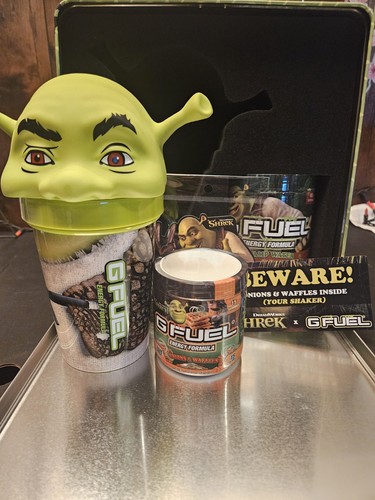G FUEL Shrek Collector's Metal Lunch Box w/ Shaker & Swamp Water GFUEL OPEN